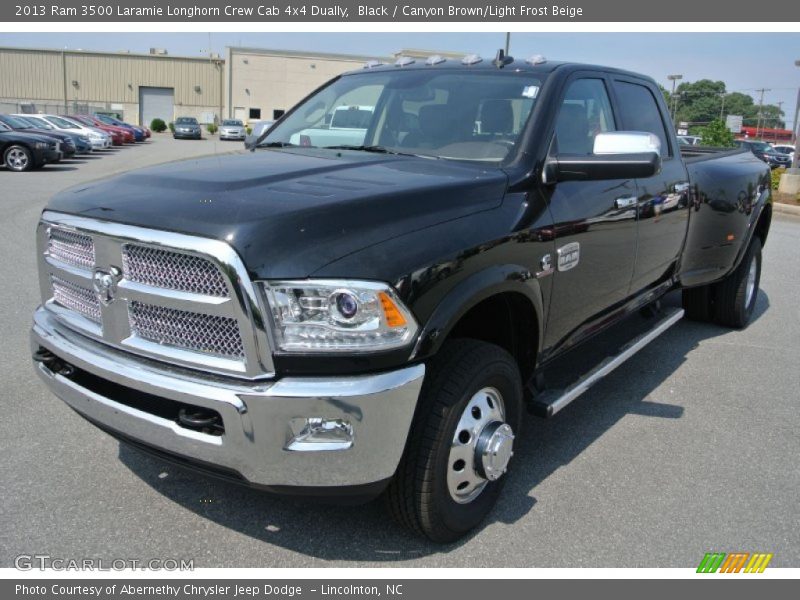 Black / Canyon Brown/Light Frost Beige 2013 Ram 3500 Laramie Longhorn Crew Cab 4x4 Dually