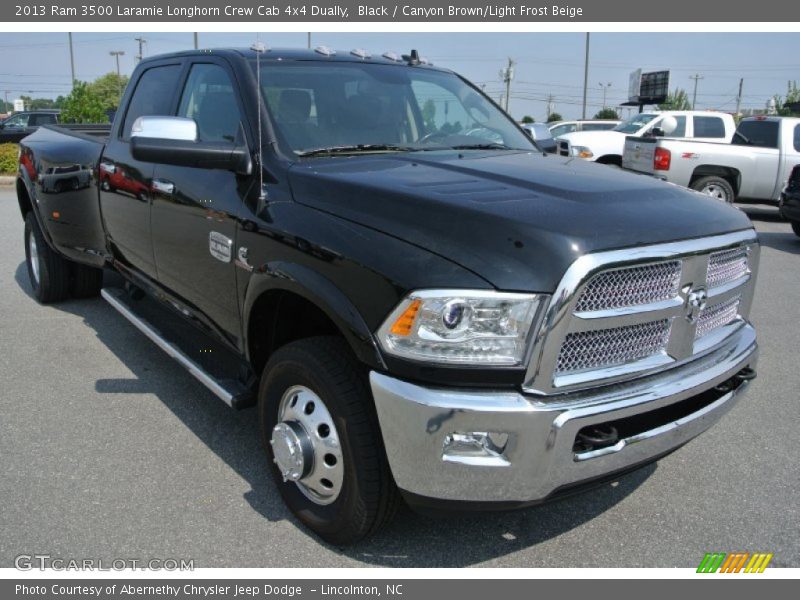 Front 3/4 View of 2013 3500 Laramie Longhorn Crew Cab 4x4 Dually