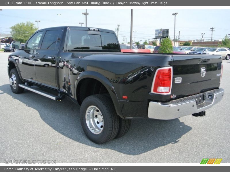 Black / Canyon Brown/Light Frost Beige 2013 Ram 3500 Laramie Longhorn Crew Cab 4x4 Dually