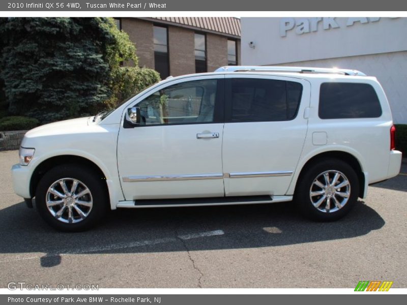 Tuscan White Pearl / Wheat 2010 Infiniti QX 56 4WD