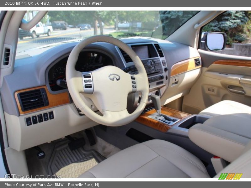 Tuscan White Pearl / Wheat 2010 Infiniti QX 56 4WD