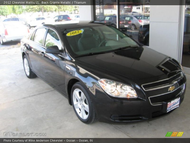 Black Granite Metallic / Titanium 2012 Chevrolet Malibu LS