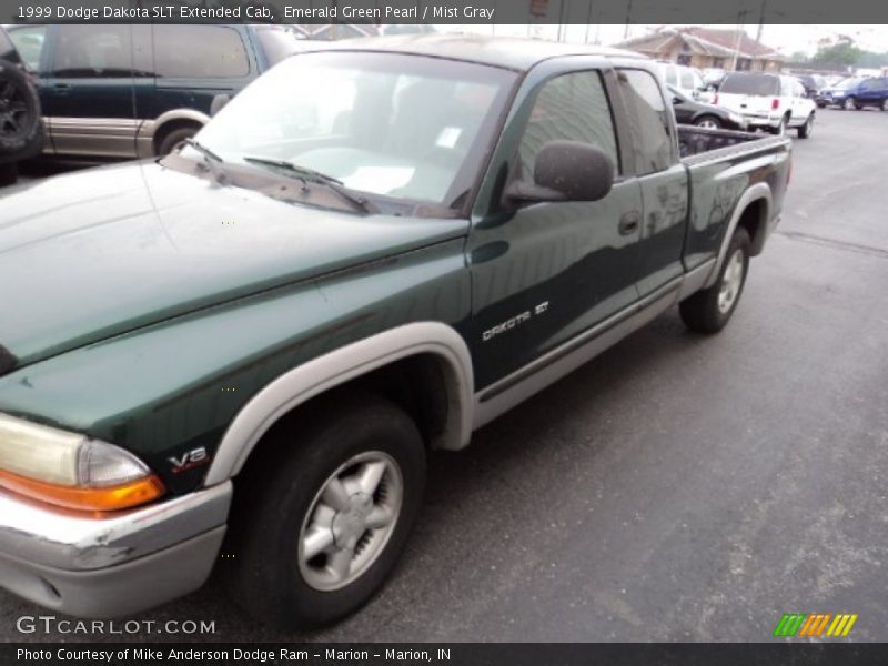 Emerald Green Pearl / Mist Gray 1999 Dodge Dakota SLT Extended Cab