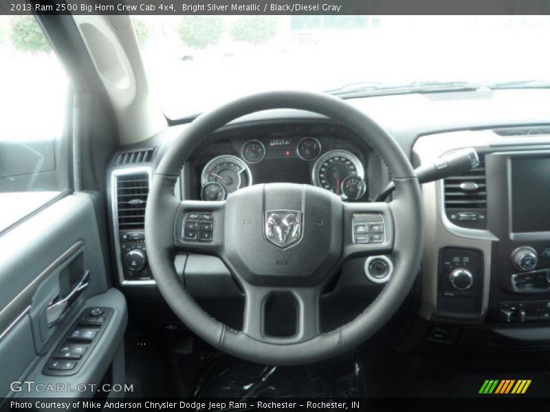 Bright Silver Metallic / Black/Diesel Gray 2013 Ram 2500 Big Horn Crew Cab 4x4
