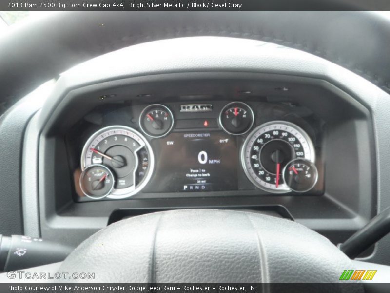 Bright Silver Metallic / Black/Diesel Gray 2013 Ram 2500 Big Horn Crew Cab 4x4