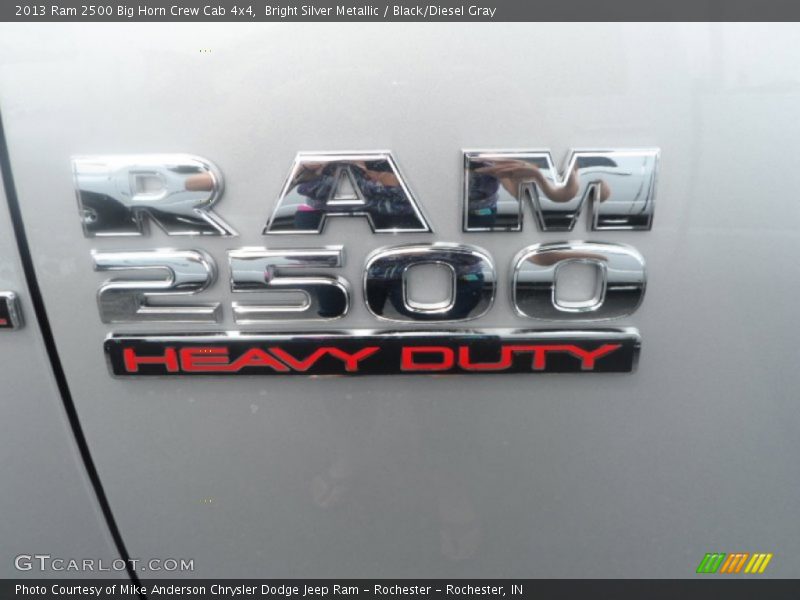 Bright Silver Metallic / Black/Diesel Gray 2013 Ram 2500 Big Horn Crew Cab 4x4