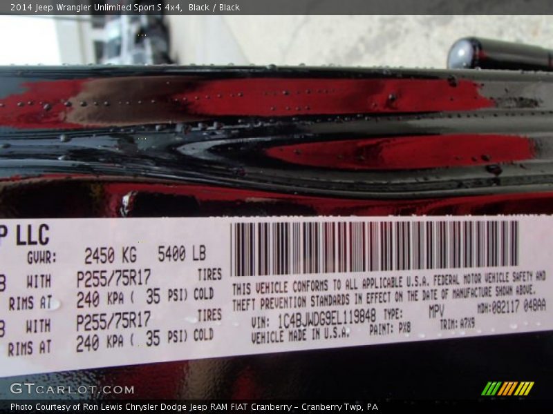 Black / Black 2014 Jeep Wrangler Unlimited Sport S 4x4