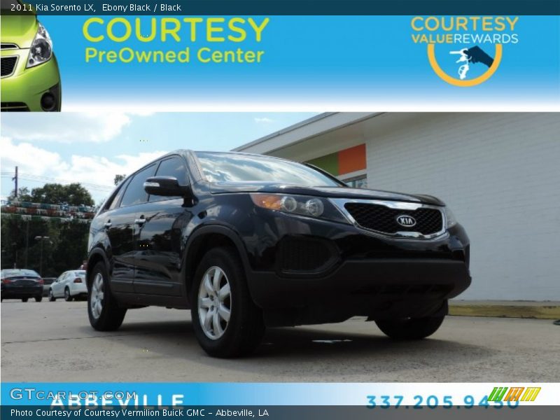 Ebony Black / Black 2011 Kia Sorento LX