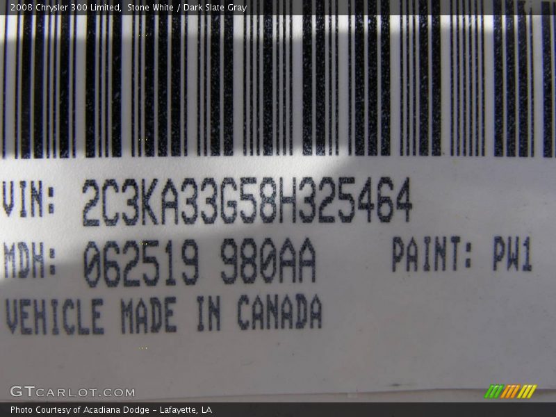 Stone White / Dark Slate Gray 2008 Chrysler 300 Limited