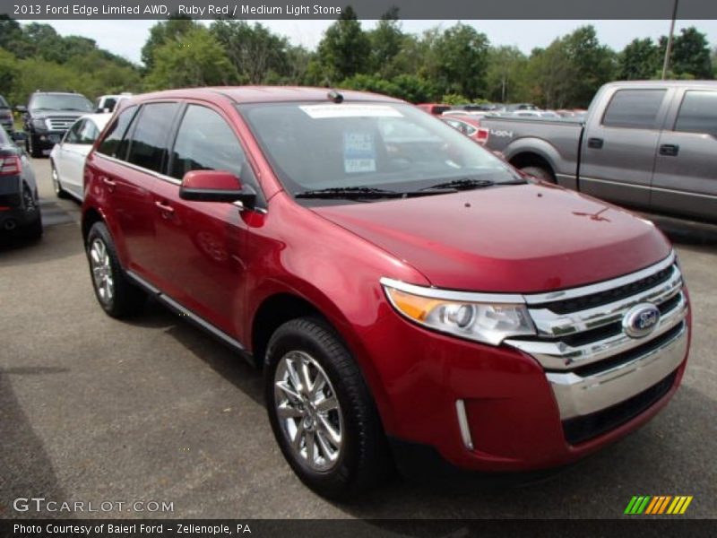 Ruby Red / Medium Light Stone 2013 Ford Edge Limited AWD