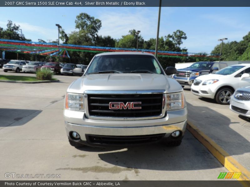 Silver Birch Metallic / Ebony Black 2007 GMC Sierra 1500 SLE Crew Cab 4x4
