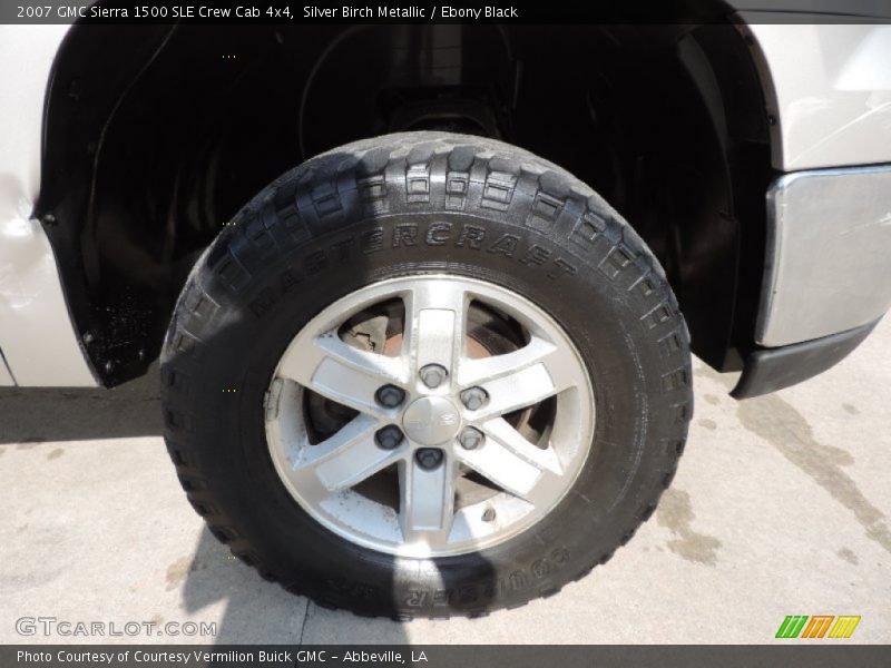 Silver Birch Metallic / Ebony Black 2007 GMC Sierra 1500 SLE Crew Cab 4x4
