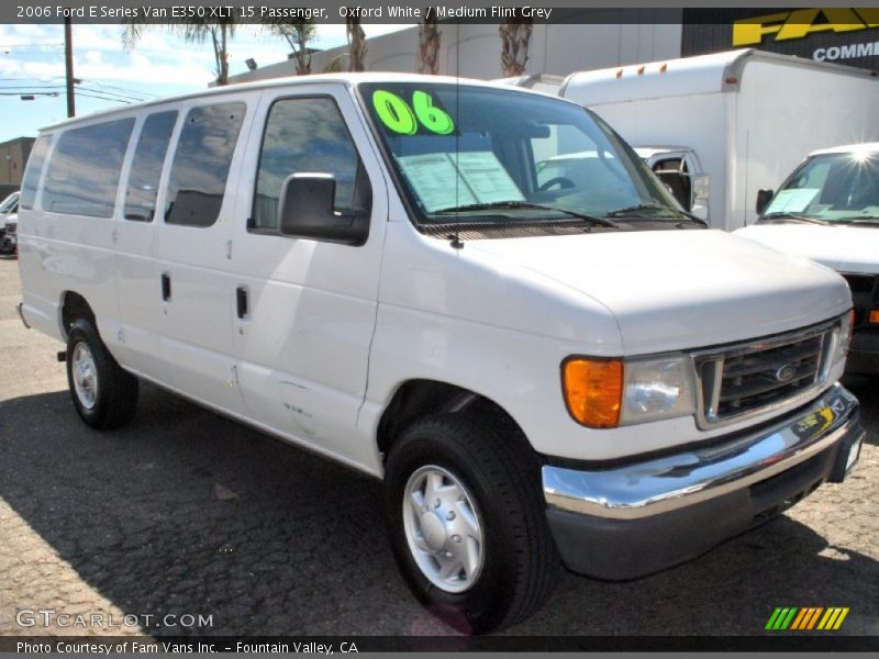 Oxford White / Medium Flint Grey 2006 Ford E Series Van E350 XLT 15 Passenger