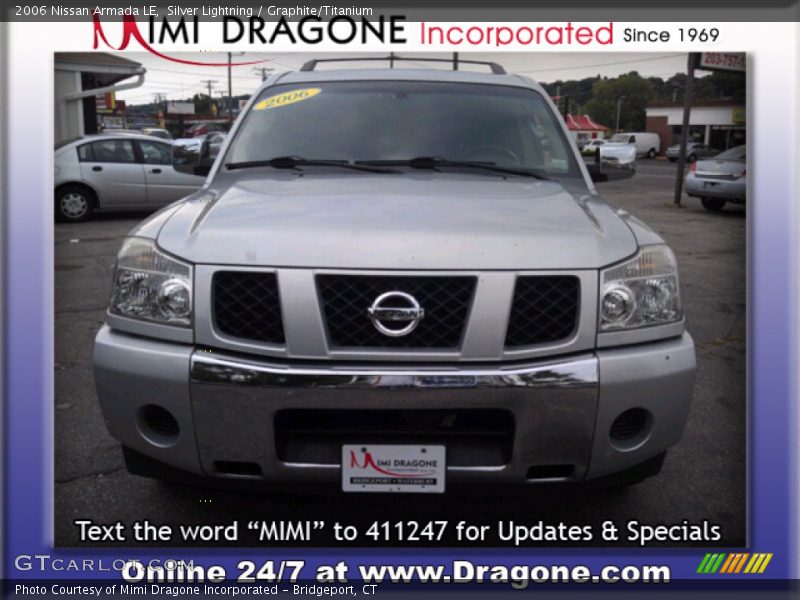 Silver Lightning / Graphite/Titanium 2006 Nissan Armada LE