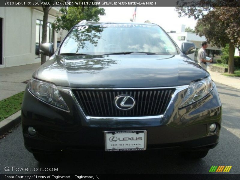 Black Sapphire Pearl / Light Gray/Espresso Birds-Eye Maple 2010 Lexus RX 350 AWD