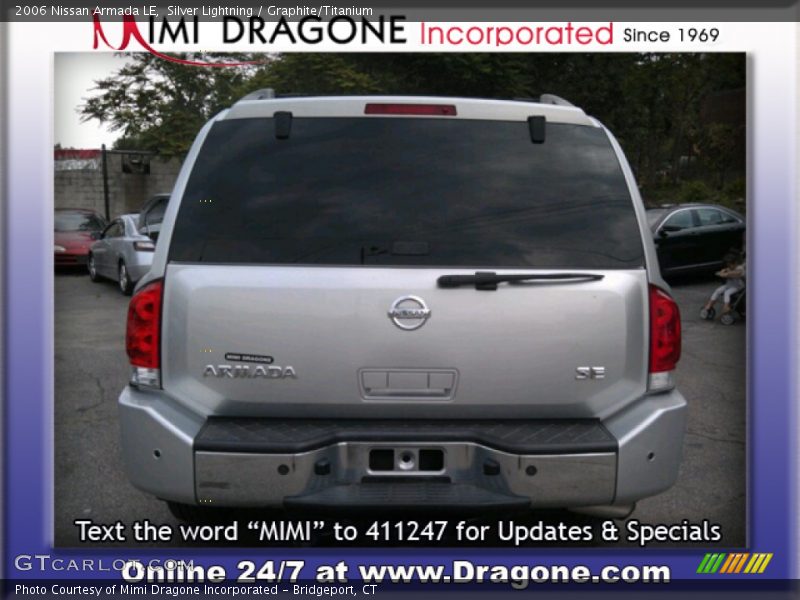 Silver Lightning / Graphite/Titanium 2006 Nissan Armada LE