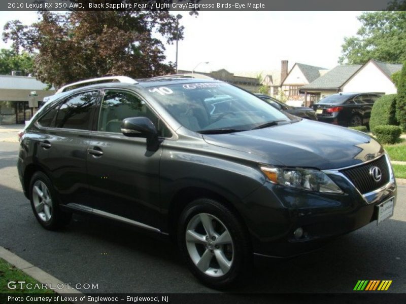 Black Sapphire Pearl / Light Gray/Espresso Birds-Eye Maple 2010 Lexus RX 350 AWD