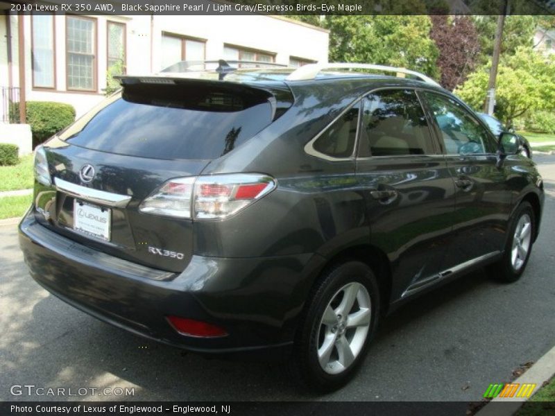 Black Sapphire Pearl / Light Gray/Espresso Birds-Eye Maple 2010 Lexus RX 350 AWD