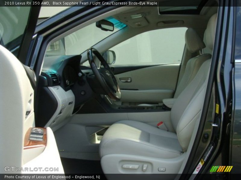 Black Sapphire Pearl / Light Gray/Espresso Birds-Eye Maple 2010 Lexus RX 350 AWD