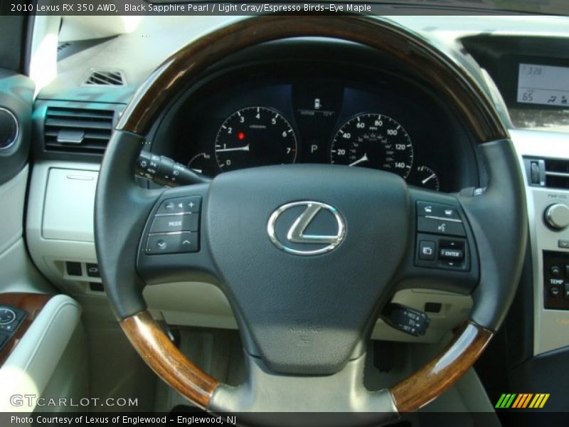 Black Sapphire Pearl / Light Gray/Espresso Birds-Eye Maple 2010 Lexus RX 350 AWD
