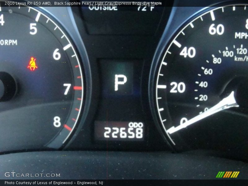 Black Sapphire Pearl / Light Gray/Espresso Birds-Eye Maple 2010 Lexus RX 350 AWD