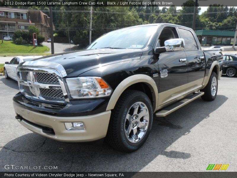 Black / Light Pebble Beige/Bark Brown 2012 Dodge Ram 1500 Laramie Longhorn Crew Cab 4x4