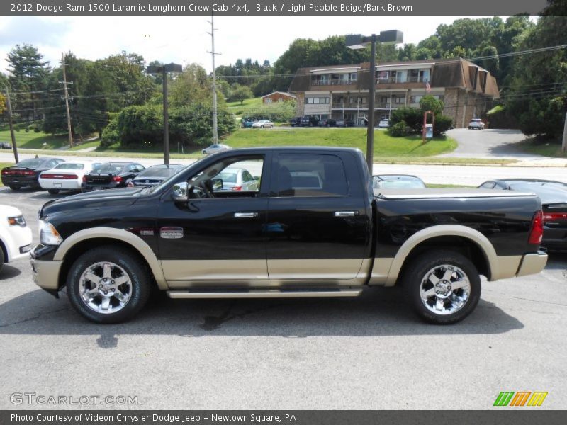 Black / Light Pebble Beige/Bark Brown 2012 Dodge Ram 1500 Laramie Longhorn Crew Cab 4x4