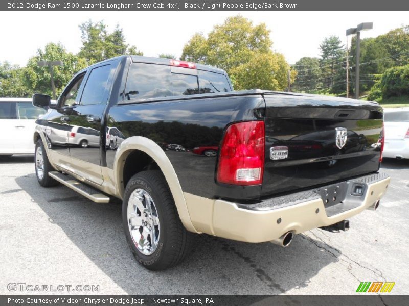 Black / Light Pebble Beige/Bark Brown 2012 Dodge Ram 1500 Laramie Longhorn Crew Cab 4x4