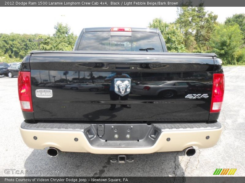 Black / Light Pebble Beige/Bark Brown 2012 Dodge Ram 1500 Laramie Longhorn Crew Cab 4x4