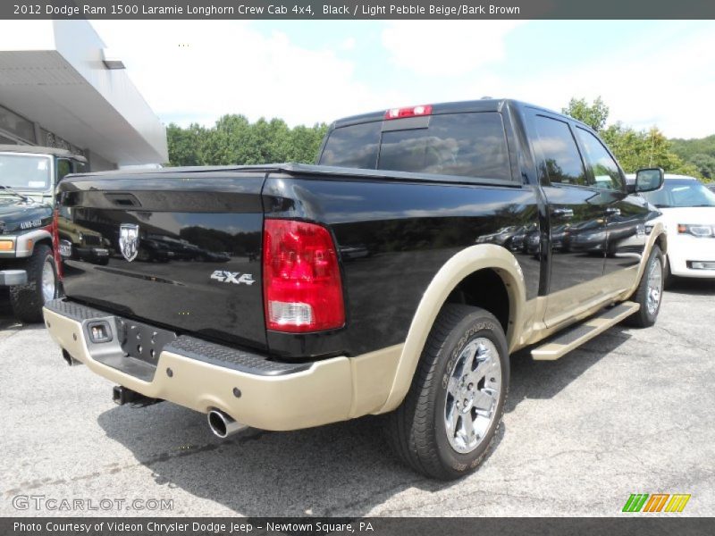 Black / Light Pebble Beige/Bark Brown 2012 Dodge Ram 1500 Laramie Longhorn Crew Cab 4x4