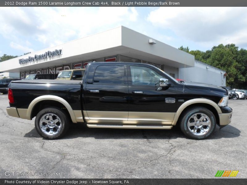 Black / Light Pebble Beige/Bark Brown 2012 Dodge Ram 1500 Laramie Longhorn Crew Cab 4x4