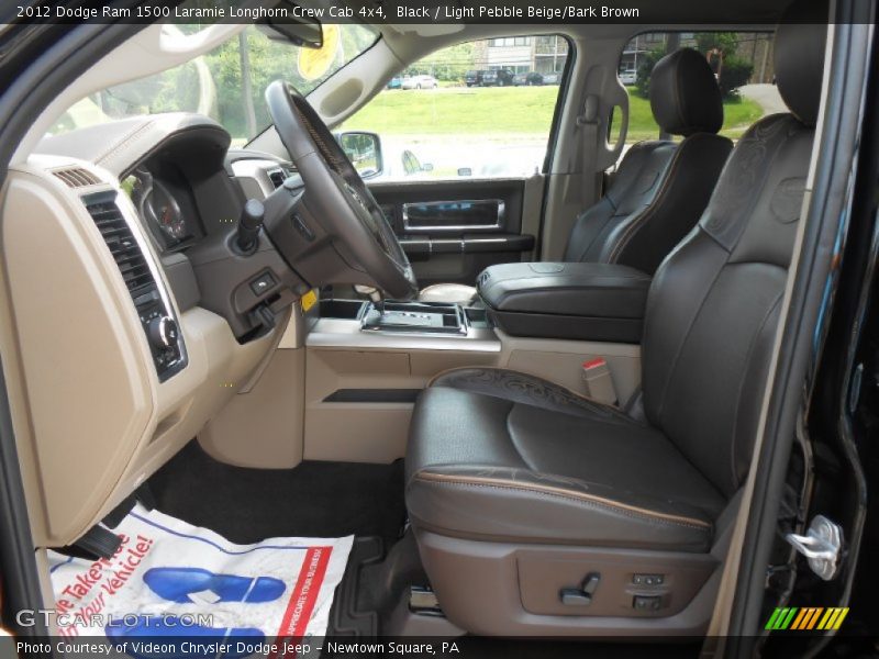 Black / Light Pebble Beige/Bark Brown 2012 Dodge Ram 1500 Laramie Longhorn Crew Cab 4x4