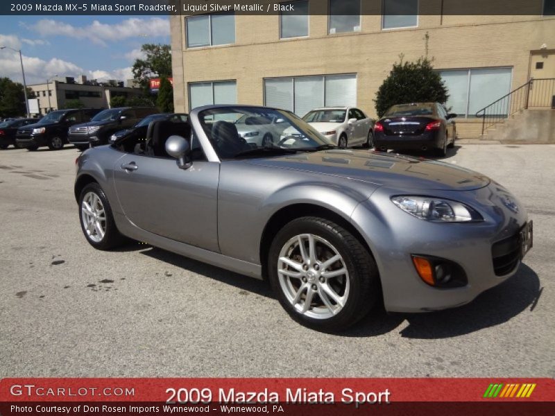 Liquid Silver Metallic / Black 2009 Mazda MX-5 Miata Sport Roadster