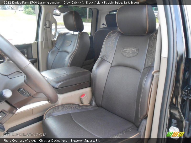 Black / Light Pebble Beige/Bark Brown 2012 Dodge Ram 1500 Laramie Longhorn Crew Cab 4x4