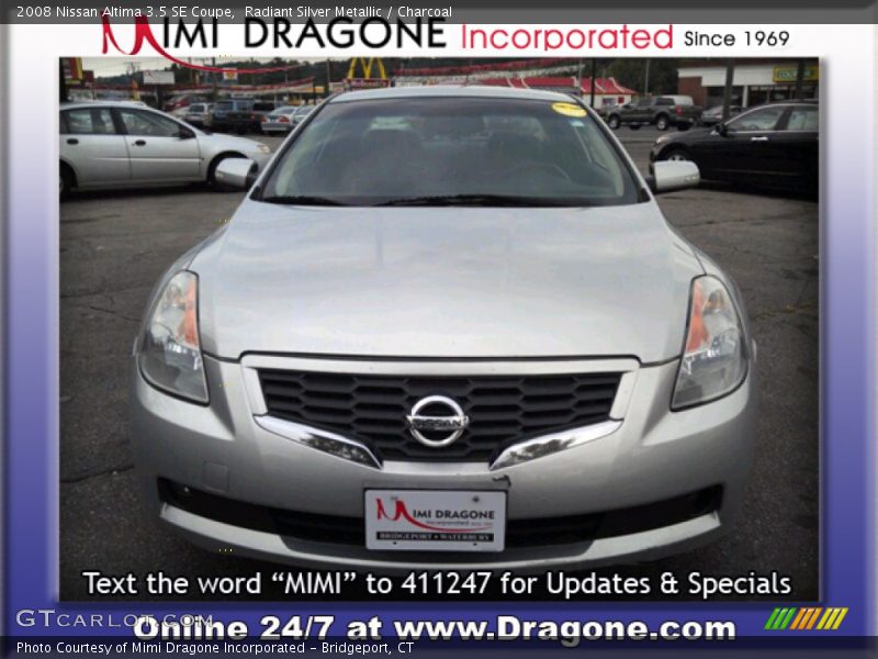 Radiant Silver Metallic / Charcoal 2008 Nissan Altima 3.5 SE Coupe