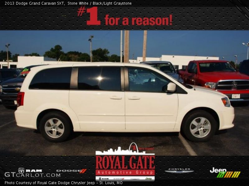 Stone White / Black/Light Graystone 2013 Dodge Grand Caravan SXT