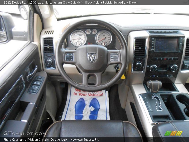 Black / Light Pebble Beige/Bark Brown 2012 Dodge Ram 1500 Laramie Longhorn Crew Cab 4x4