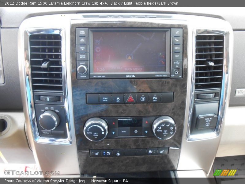 Black / Light Pebble Beige/Bark Brown 2012 Dodge Ram 1500 Laramie Longhorn Crew Cab 4x4