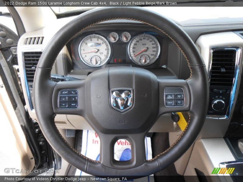 Black / Light Pebble Beige/Bark Brown 2012 Dodge Ram 1500 Laramie Longhorn Crew Cab 4x4