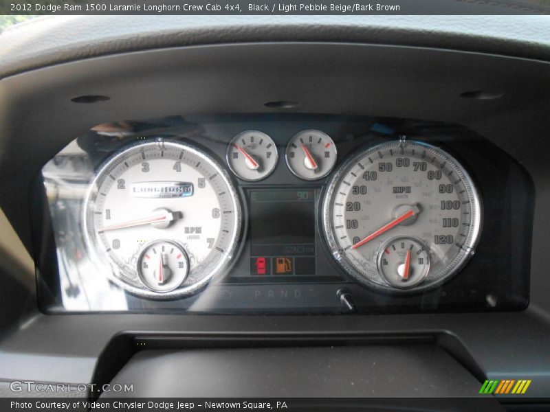 Black / Light Pebble Beige/Bark Brown 2012 Dodge Ram 1500 Laramie Longhorn Crew Cab 4x4