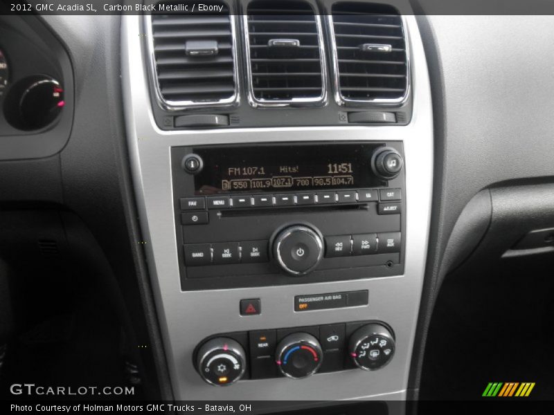 Carbon Black Metallic / Ebony 2012 GMC Acadia SL