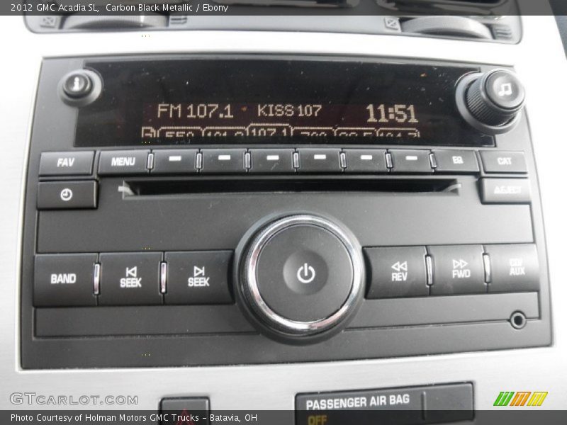 Carbon Black Metallic / Ebony 2012 GMC Acadia SL