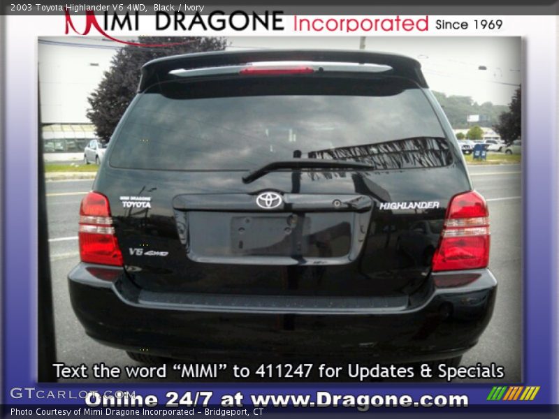 Black / Ivory 2003 Toyota Highlander V6 4WD