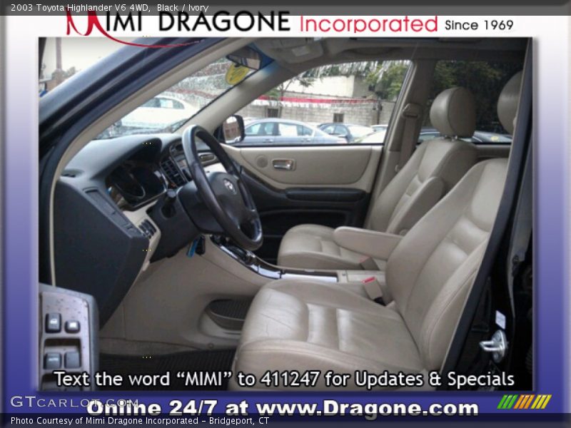 Black / Ivory 2003 Toyota Highlander V6 4WD