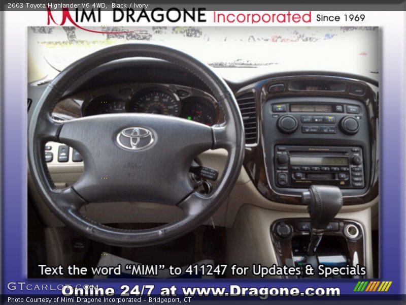 Black / Ivory 2003 Toyota Highlander V6 4WD