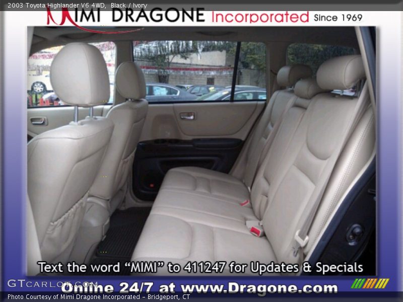Black / Ivory 2003 Toyota Highlander V6 4WD