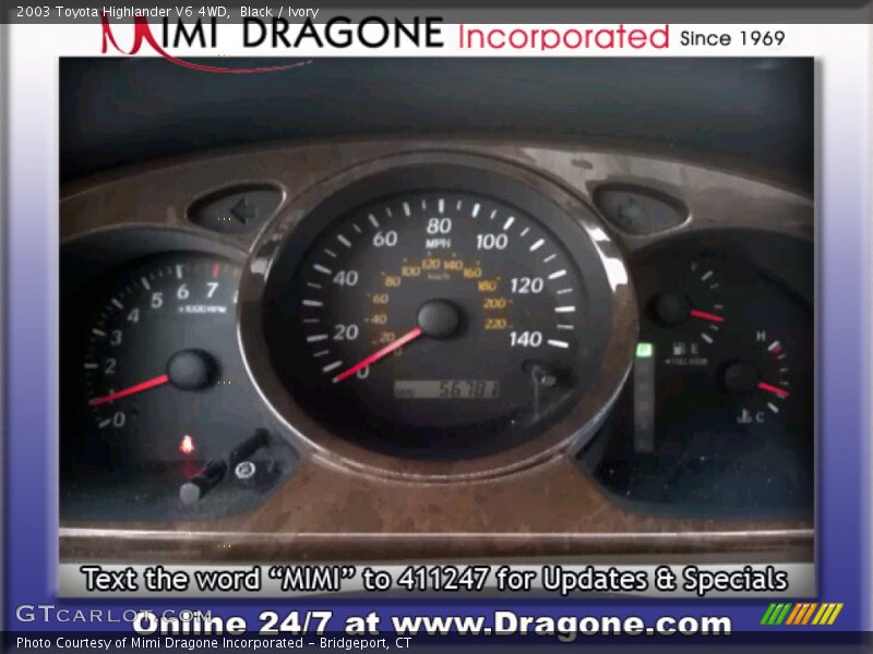 Black / Ivory 2003 Toyota Highlander V6 4WD