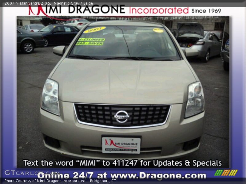 Magnetic Gray / Beige 2007 Nissan Sentra 2.0 S