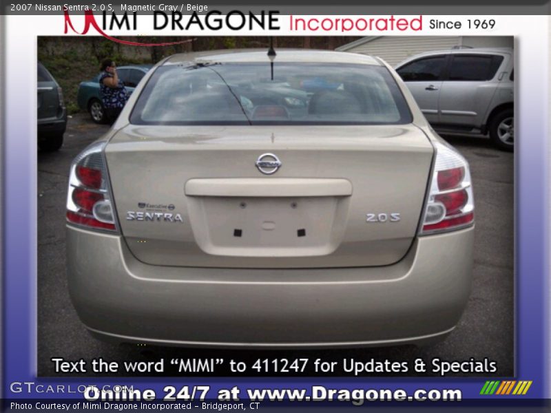 Magnetic Gray / Beige 2007 Nissan Sentra 2.0 S