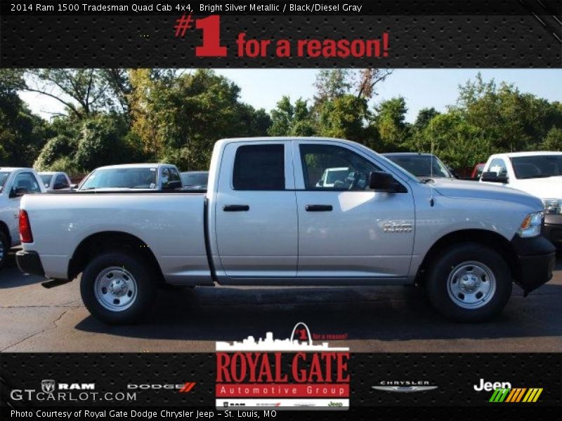 Bright Silver Metallic / Black/Diesel Gray 2014 Ram 1500 Tradesman Quad Cab 4x4